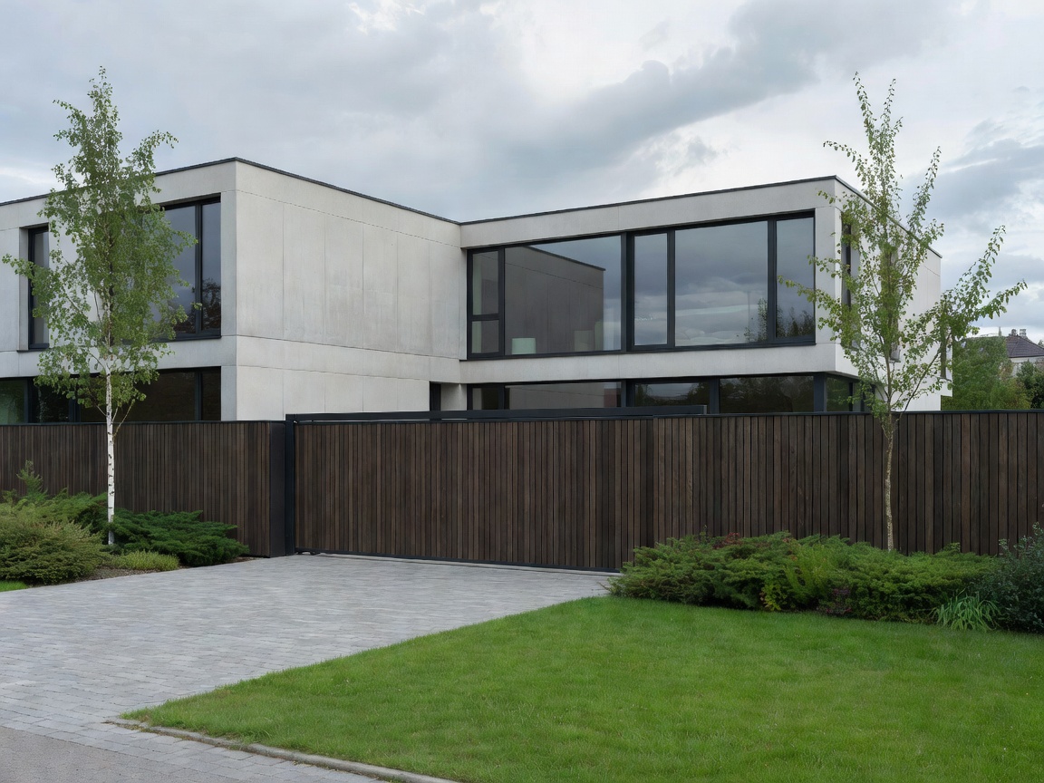 Contemporary German house with minimalist sliding gate
